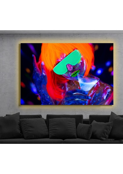 LED Işıklı Kanvas Tablo, 3D Dekoratif Baskılı Tablo Yapay Zeka Destekli Modern Tasarımlar 07