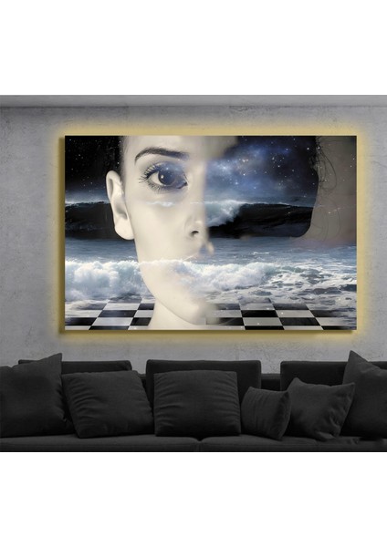 LED Işıklı Kanvas Tablo, 3D Dekoratif Baskılı Tablo Yapay Zeka Destekli Modern Tasarımlar 417