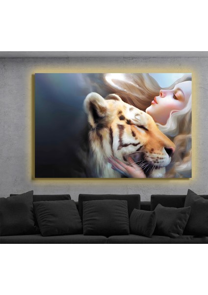 LED Işıklı Kanvas Tablo, 3D Dekoratif Baskılı Tablo Yapay Zeka Destekli Modern Tasarımlar 414