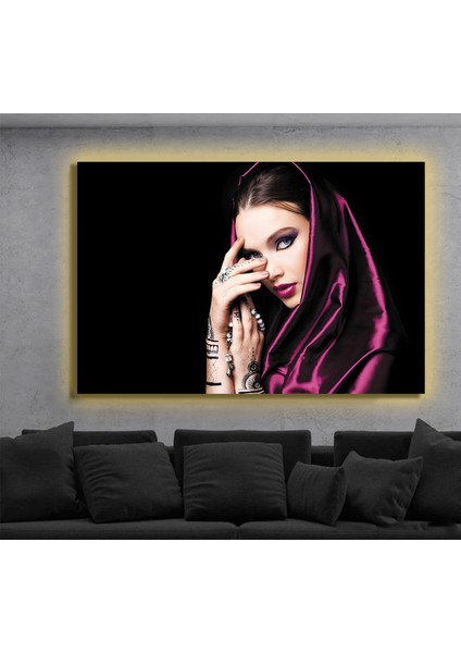 LED Işıklı Kanvas Tablo, 3D Dekoratif Baskılı Tablo Yapay Zeka Destekli Modern Tasarımlar 449