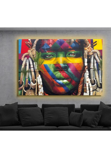 LED Işıklı Kanvas Tablo, 3D Dekoratif Baskılı Tablo Yapay Zeka Destekli Modern Tasarımlar 432