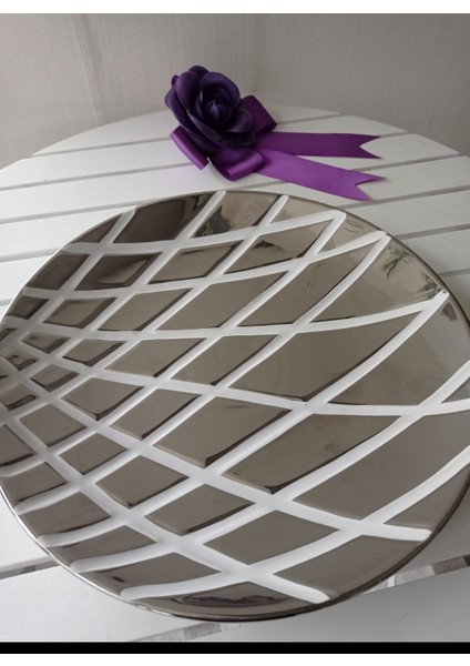 Dekoratif Gümüş Renk Sunum Tabağı , Objesi indirimleri