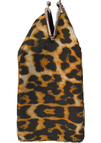 Metal Klipsli El Yapımı Vintage El Çantası - Leopar modelleri