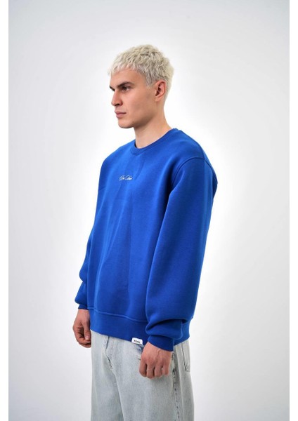Erkek Da Vinci Nakışlı Baskılı Oversize Sweatshirt