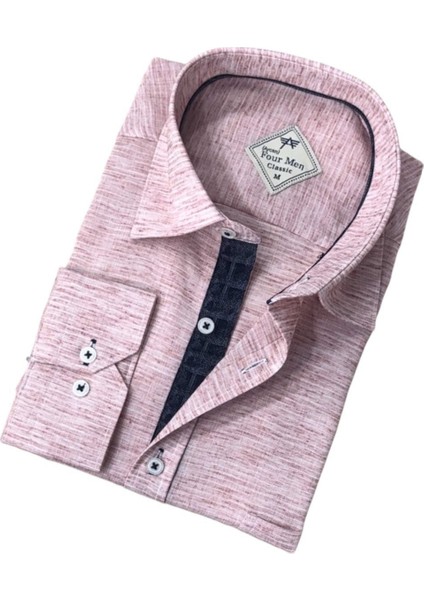 Klasik Rahat Kesim Dokuma Erkek Pamuk Gömlek