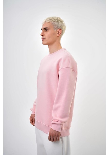 Erkek Basic Bisiklet Yaka Oversize Sweatshirt