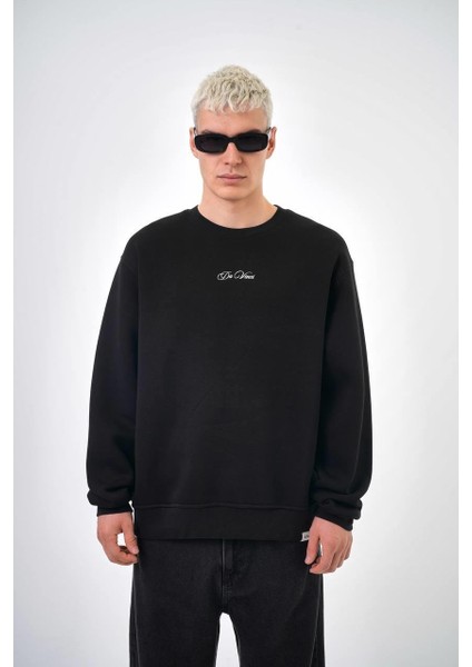 Erkek Da Vinci Nakışlı Baskılı Oversize Sweatshirt
