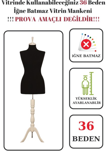 Ekonomik 36 Beden Plastik Iç Kabuk Terzi Vitrin Mankeni