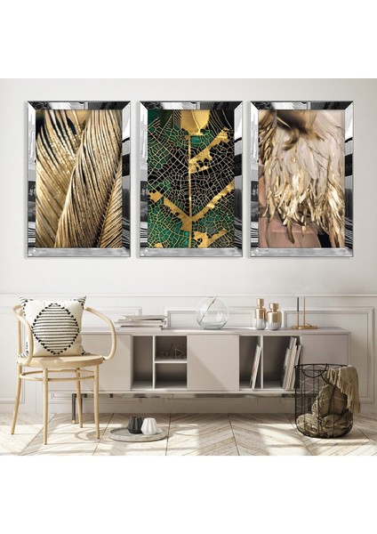 3'lü Gümüş Pleksi Kenar Kolaj Çizim Tablo fiyatları