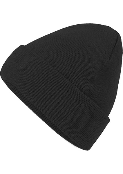 Yoncatoptan Unisex Kış ve Sonbahar Için Çift Kat Siyah Bere Yeni Üretim