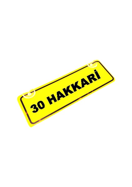 30 Hakkari Yazılı Sarı Dekor Plaka Sök Tak Pratik Yeni Nesil