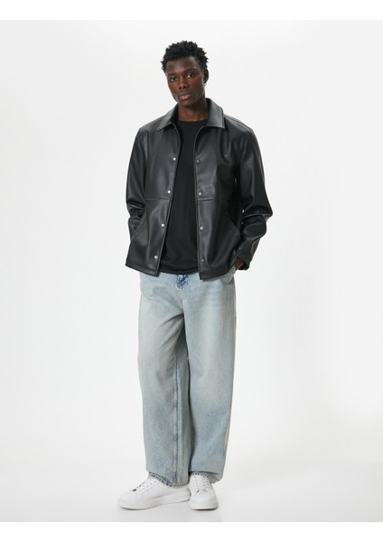 Slim Fit Ceket Suni Deri Cepli Düğme Detaylı fiyatları