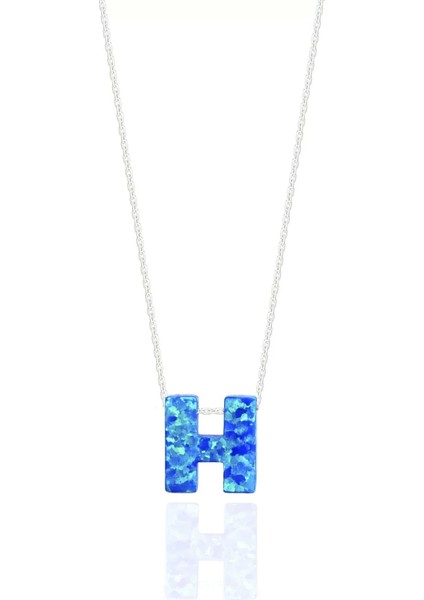 H Harfi Opal Kolye 14 Ayar Altın