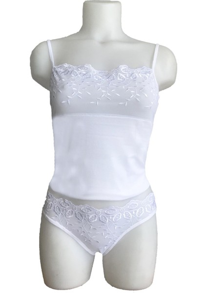 Berrak Brodeli Ip Askılı Bikini Takım 2112