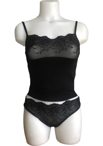 Berrak Brodeli Ip Askılı Bikini Takım 2112