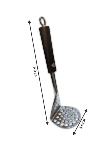 Paslanmaz Çelik Lüx Makarna Servis Kaşığı + Paslanmaz Çelik Metal Patates Ezici :: Püre Yapıcı ::