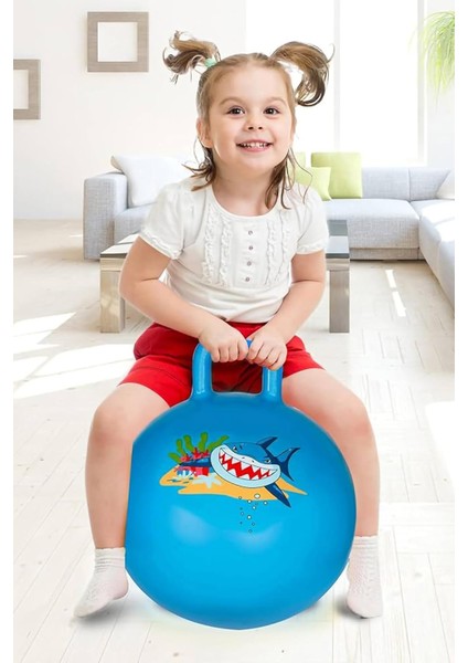 Zıp-Zıp Topu Pompa Hediyeli Kanguru Zıplama Pilates Zıpzıp Topu Çocuk Hoplama Topu 90 kg Kapasiteli