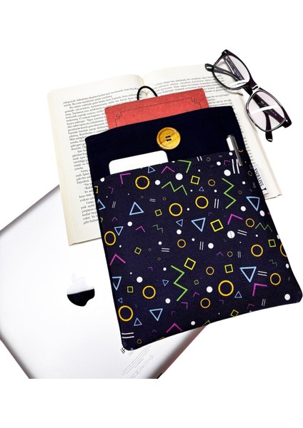 Kitap Kılıfı / Tablet Kılıfı / Ebook Kılıfı / Çok Amaçlı Kılıf ( Geometrik Minimal Şekiller )