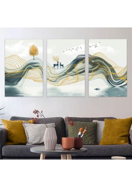 Soyut Desen 3'lü Kanvas Tablo fiyatları