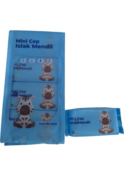8'li Mini Cep Islak Mendil