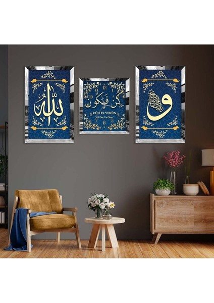 KÜN FE YEKÜN DİNİ MODEL PLEKSİ KENAR MDF TABLO VE SAAT SETİ fiyatları