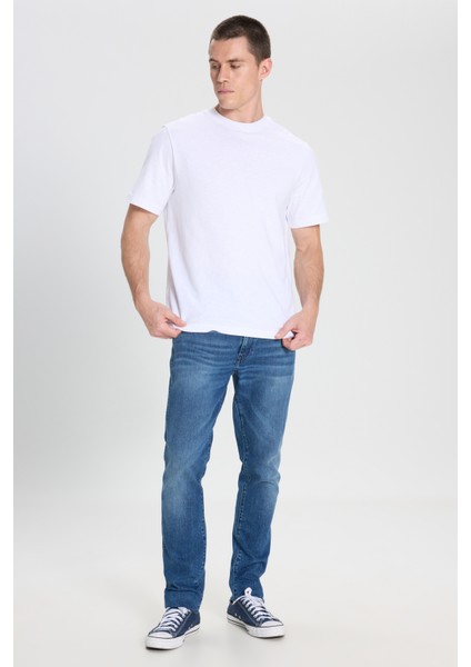 Slim Fit Dar Kesim Düşük Bel Normal Paça Larston Mavi Esnek Jean Denim Pantolon fiyatları