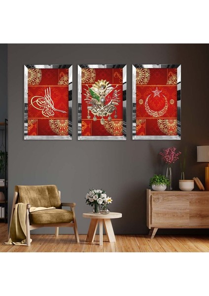 OSMANLI TUĞRASI PLEKSİ KENAR MDF TABLO VE SAAT SETİ fiyatları