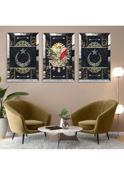 OSMANLI TUĞRASI PLEKSİ KENAR MDF TABLO SETİ
