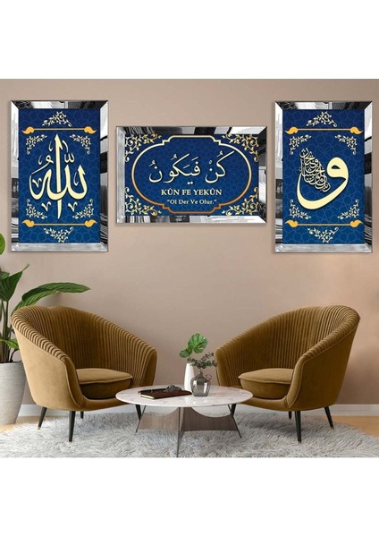 Kün Fe Yekün Dini Model Pleksi Kenar Mdf Tablo Seti