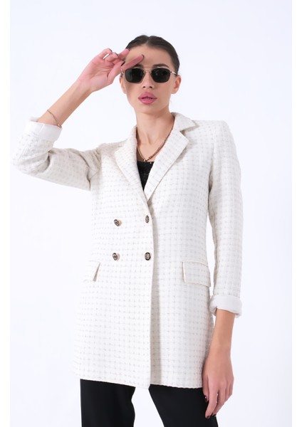 Ekru Simli Tüvit Metal Düğmeli Ceket 0105138.147 fiyatları