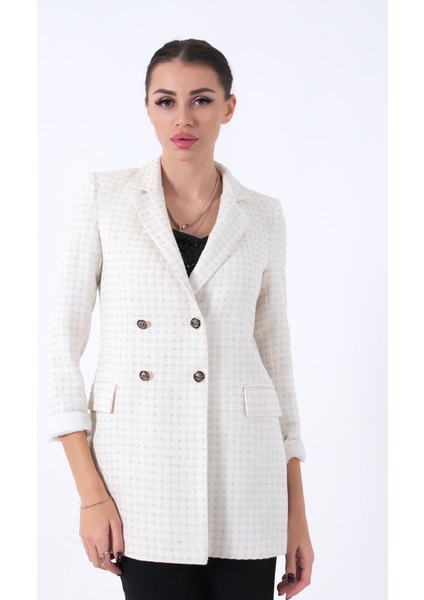 Ekru Simli Tüvit Metal Düğmeli Ceket 0105138.147 indirimleri