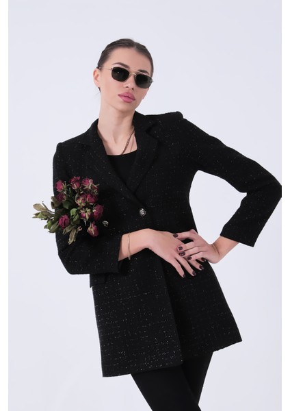 Siyah Simli Tüvit Metal Düğmeli Ceket 0105138.01 fırsatları