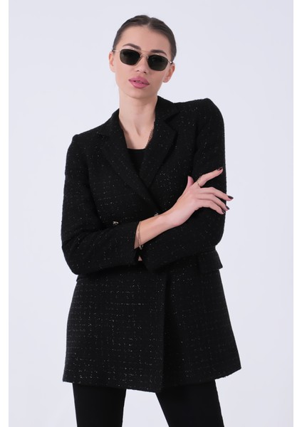 Siyah Simli Tüvit Metal Düğmeli Ceket 0105138.01 indirimleri