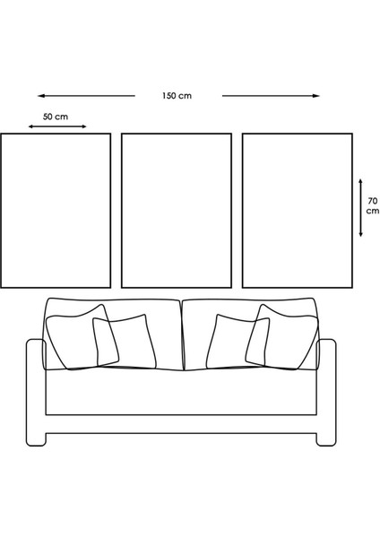 Zevahir 3'lü Kanvas 50 X 70 Cm Sanat Heykel Aşk Tablosu fiyatları