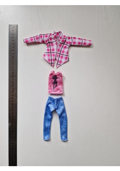 Barbie Oyuncak Bebekler Için 3 Lü Kıyafet Takımı