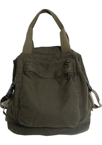 Shun Shop Saf Renk Retro Naylon Kumaş Omuz Çantası Kadın Japonca Basit Büyük Kapasiteli Ortaokul Öğrenci Schoolbag Kolej Öğrenci Sırt Çantası (Yurt Dışından)