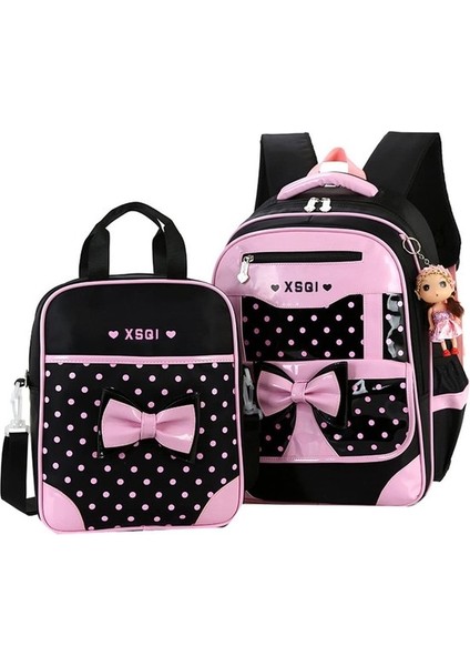 Ilkokul Kız Öğrencileri Polyester Okul Sırt Çantası ve Öğle Yemeği Çantası 2/3 Takım (Yurt Dışından)