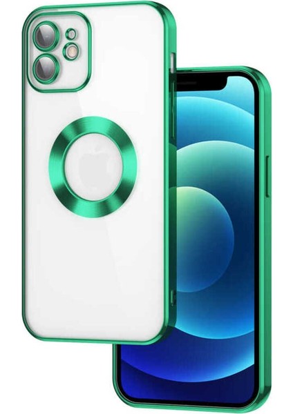 Oppo A74 Kılıf Logo Yeri Açık Kamera Lens Korumalı Renkli Kenarlı Şeffaf Silikon