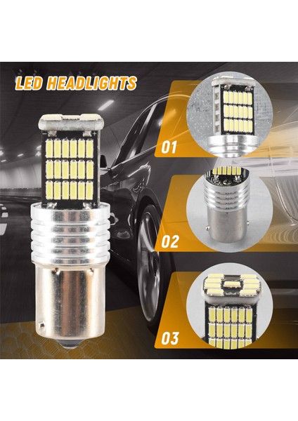 2x 1156LED Canbus 15 Smd BA15S P21W Yüksek Güç 6000K Araba Fren Lambası (Yurt Dışından)