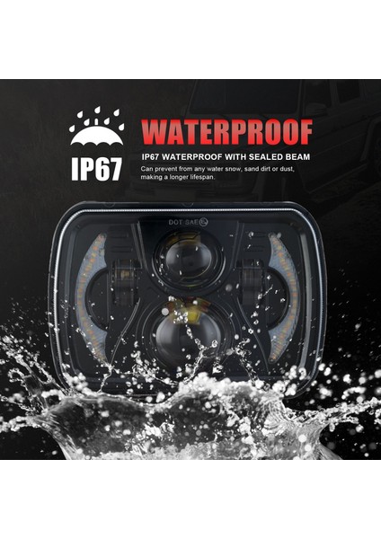 Adet H6054 7x6 Inç 5x7 Inç LED Projektör Far Kare Mühürlü (Yurt Dışından) indirimleri