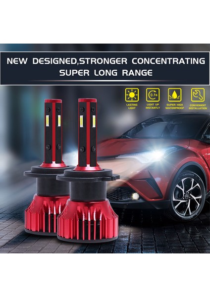 9005 Araba Ampulleri 4 Taraflı Otomatik LED Far 6500K Soğuk Beyaz (Yurt Dışından) fiyatları