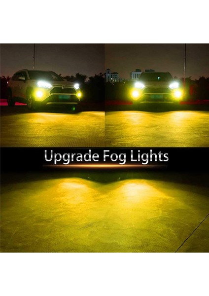 LED Sis Farları Ampul Sarı 3000K 55W 3600 Lümen Dob Çip (5202 H16) (Yurt Dışından)