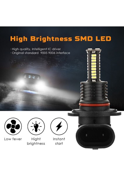 Adet 84-Smd 12V 24V 9006/HB4 LED Ampuller Yedek 3000K Altın Işık (Yurt Dışından) modelleri