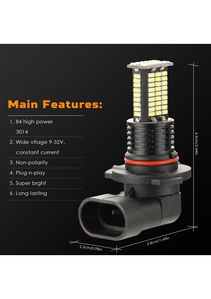 Adet 84-Smd 12V 24V 9006/HB4 LED Ampuller Yedek 3000K Altın Işık (Yurt Dışından) fırsatları