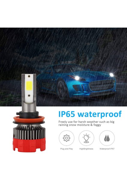H11 LED Far Ampulleri 6000K H8 Hı/kısa Huzme 55W 8000 Lümen Kiti (Yurt Dışından) fiyatları