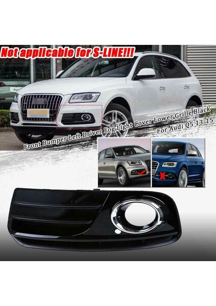 Audi Q5 2013-2015 Için Parlak Siyah Ön Tampon Alt Sis Izgarası (Yurt Dışından) modelleri
