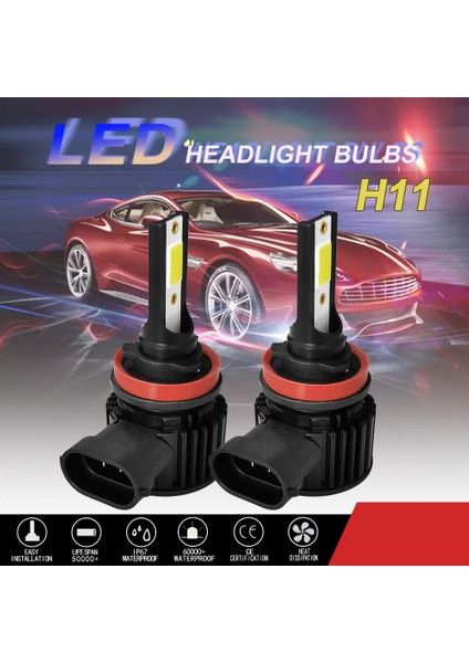 H11 LED Far 6000K 8000LM Kısa Huzmeli Ampuller Araba Için Yüksek Güç (Yurt Dışından)