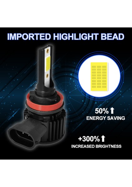 H11 LED Far 6000K 8000LM Kısa Huzmeli Ampuller Araba Için Yüksek Güç (Yurt Dışından)