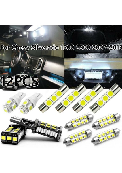 Chevy Silverado 1500 2007-2013 Için 12X Beyaz LED Dome Harita Işıkları Kiti (Yurt Dışından) fiyatları