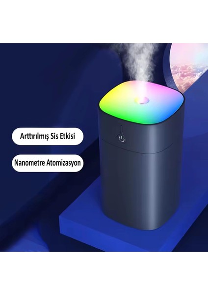 Oda ve Araç Hava Nemlendirici Sessiz Buhar Makinesi Aroma Difüzör Sevgiliye Hediye +Parfüm Esans